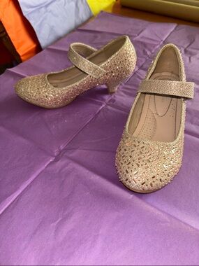 All Things Fabulous Glitter Mary Jane Heels in Rose